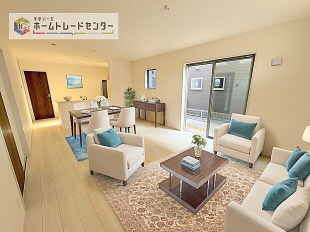 現況の物件写真に、CG による画像処理を行っています。家具、家電、照明器具、小物、カーテン、その他のイメージはCG です。