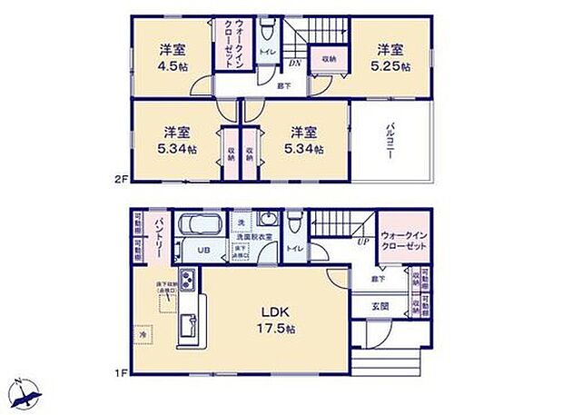 (1号棟)、価格3280万円、4LDK、土地面積95.43m2、建物面積94.77m2