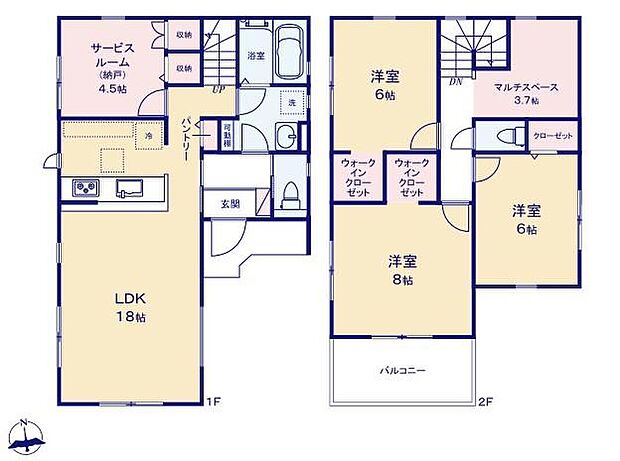 (1号棟)、価格3780万円、3LDK+S、土地面積100m2、建物面積104.33m2