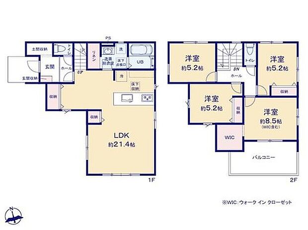 (1号棟)、価格4799万円、4LDK、土地面積121m2、建物面積105.78m2