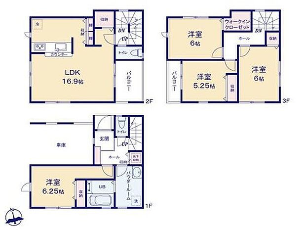 (1号棟)、価格3890万円、4LDK、土地面積78.43m2、建物面積117.23m2