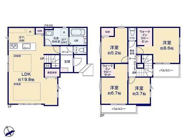 (1号棟)、価格5299万円、4LDK、土地面積99.54m2、建物面積100.6m2
