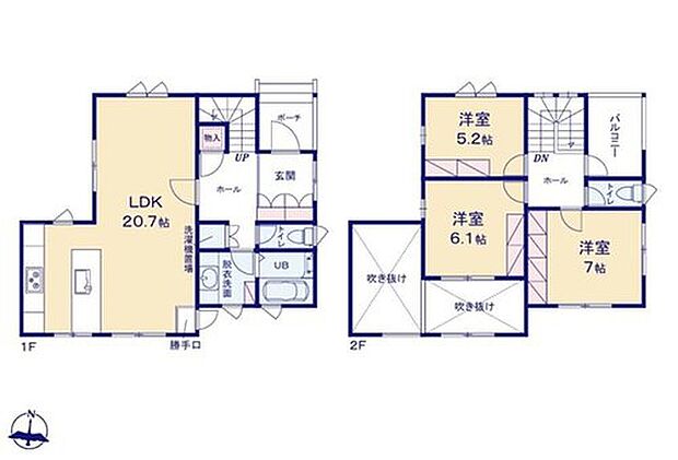 価格3680万円、3LDK、土地面積105.92m2、建物面積98.12m2