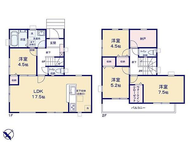 (1号棟)、価格3380万円、4LDK+S、土地面積100.9m2、建物面積96.79m2