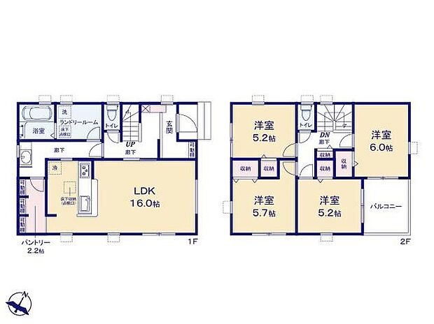 (1号棟)、価格3480万円、4LDK、土地面積127.86m2、建物面積102.26m2