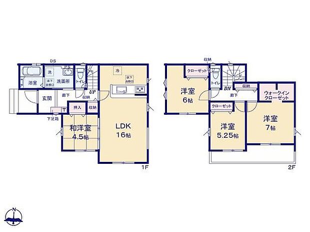 (1号棟)、価格3599万円、4LDK、土地面積210.25m2、建物面積100.19m2