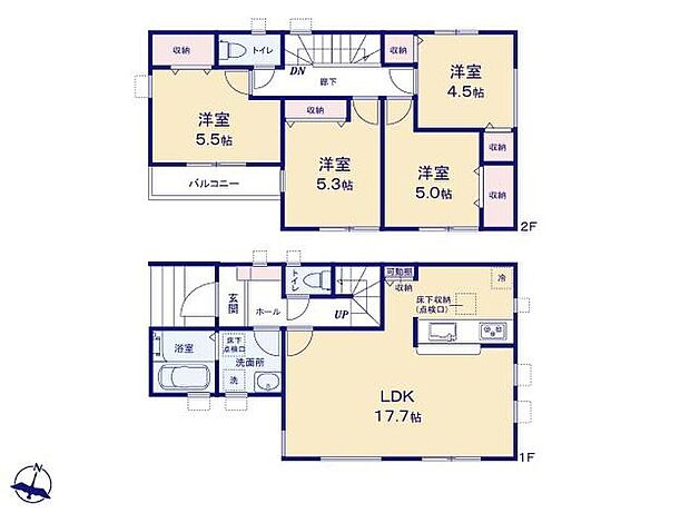 (1号棟)、価格4830万円、4LDK、土地面積94.64m2、建物面積92.73m2