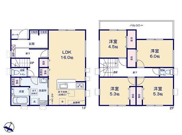 (1号棟)、価格3180万円、4LDK、土地面積124.87m2、建物面積98.82m2