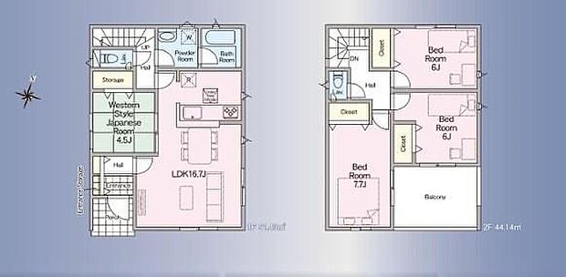 (1号棟)、価格2380万円、4LDK、土地面積123.18m2、建物面積95.57m2 