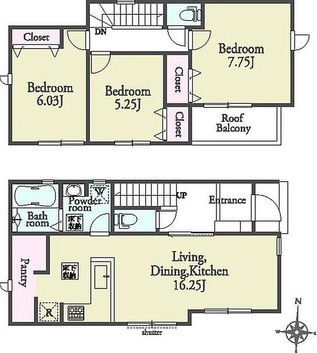 【3LDK】◆広くて明るい南向きリビング♪
◆キッチンがすっきり片付く大型パントリー付き
◆全室収納付きでお部屋を広くお使いいただけます
