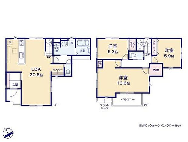 【3LDK】◆広々20.6帖のＬＤＫ◆食洗機標準装備の対面キッチン
◆リビングに多用途に使えるスタディカウンター
◆全居室収納付き
◆間仕切りを利用して４ＬＤＫに変更可能（工事有償）
◆明るい南向きバルコニー