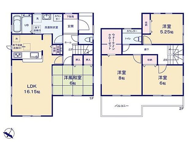 【4LDK】◆リビングが見渡せる対面キッチン
◆動きやすい回遊性のある間取り
◆多用途に使える和室のあるプラン
◆お部屋すっきり全室収納付き♪ＷＩＣもあります
◆日当たり良好！南向きバルコニー