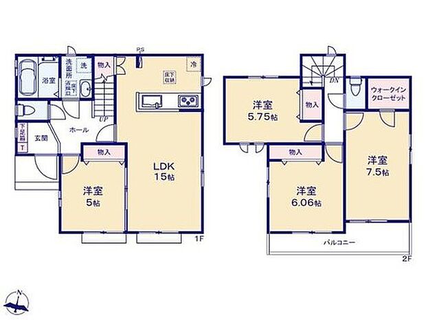 【4LDK】◆リビングが見渡せる対面キッチン
◆お部屋すっきり全室収納付き♪WICもあります
◆日当たり良好!南向きバルコニー