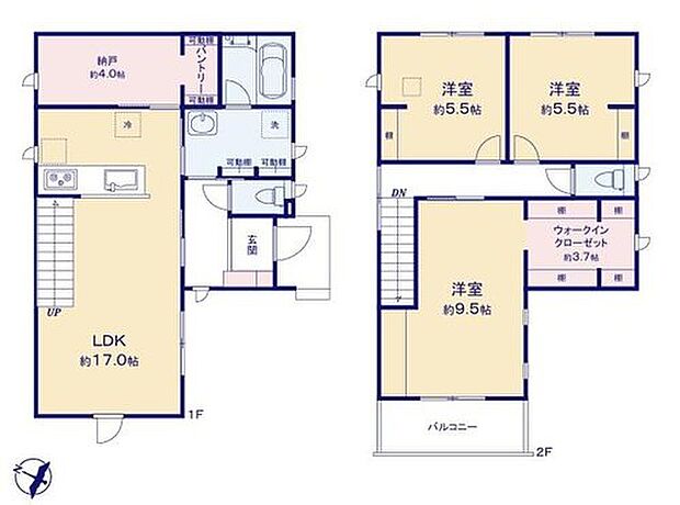 【3LDK+S】◆食洗機標準装備の対面キッチン
◆キッチンに隣接した納戸＋パントリー♪たっぷり収納できます
◆ゆったり広めの洗面脱衣室