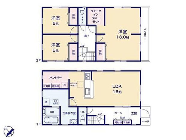 【4LDK】◆食品ストックもたっぷり収納♪パントリーのある対面キッチン
◆朝の忙しい時間も快適に♪広いランドリースペースと洗面所のある間取り
◆ゆとりの４ＬＤＫ♪お部屋すっきり全室収納付き