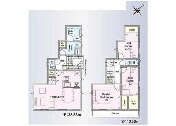 【3LDK】◆リビングが見渡せる対面キッチン
◆ゆったり広めの洗面脱衣室
◆お部屋すっきり全室収納付き