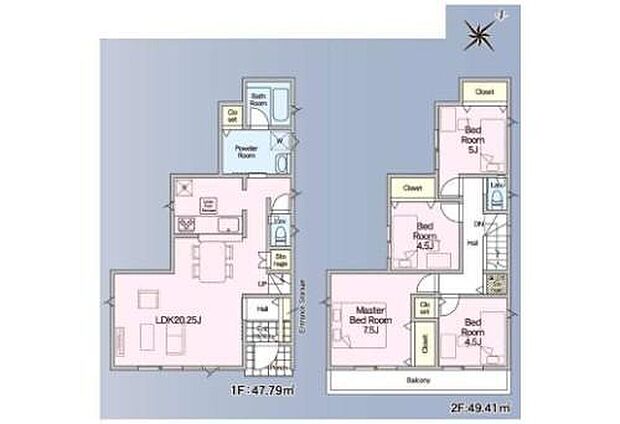 【4LDK】◆広々20帖超のＬＤＫ♪ご家族そろってゆったりお過ごしいただけます
◆動きやすいまとまった水回り設計
◆日当たり良好！南東向きバルコニー