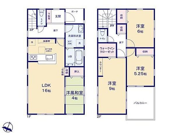 【4LDK】◆リビングが見渡せる対面キッチン
◆リビングに4帖の和室が隣接♪使い勝手◎
◆お部屋すっきり全室収納付き
◆9帖の主寝室にはＷＩＣや造作カウンターなど設備も充実
◆日当たり良好！南向きバルコニー