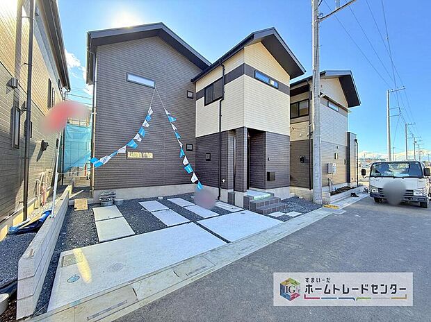 【現地外観写真】資料請求やご見学は即日対応可能♪陽当りや通風など住みやすさの工夫が満載。資料に載っていない街並みや周辺環境は、ぜひ現地で実際にお確かめください。