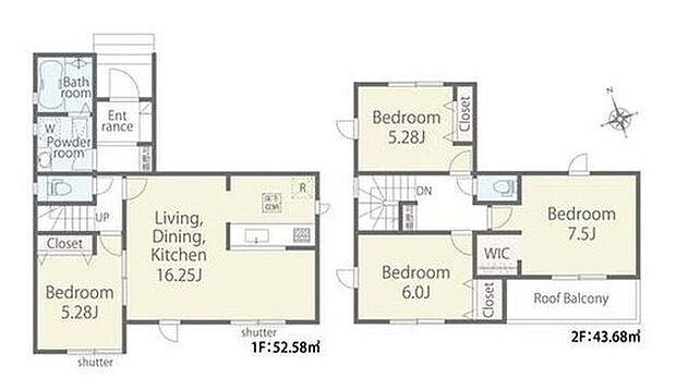 【4LDK】◆広くて明るい16.2帖のＬＤＫ
◆リビングが見渡せる対面キッチン
◆玄関から洗面室へ直行でき、帰宅後すぐに手洗い完了
◆全室収納付き♪ＷＩＣもあります
◆日当たり良好！南向きバルコニー
