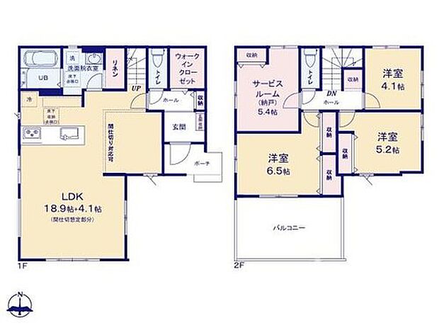 【3LDK+S】◆広々23帖のＬＤＫ♪食洗機標準装備の対面キッチン
◆リビングの一部をお部屋に変更可（工事有償）
◆玄関に大容量のＷＩＣ、洗面所にリネン庫、お部屋としてお使いいただける納戸、ホール収納など収納も豊富