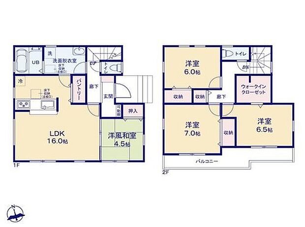 【4LDK】◆お子様の様子も一目でわかる対面キッチン
◆リビングに和室が隣接♪使い勝手の良い間取り
◆お部屋すっきり全室収納付き♪ＷＩＣやパントリーなど収納も充実