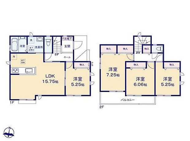 【4LDK】◆ゆとりの4LDK◆明るい全室南向き♪
◆リビングが見渡せる対面キッチン◆まとまった水回り設計
◆お部屋すっきり全室収納付き