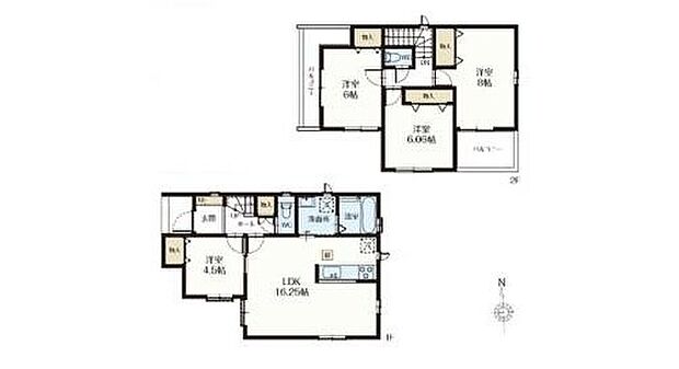 【4LDK】◆南向き♪広くて明るい16.2帖のLDK◆リビングが見渡せる対面キッチン
◆まとまった水回りで家事動線がスムーズ
◆お部屋すっきり全室収納付き◆バルコニーが2部屋に♪風通しも良好です