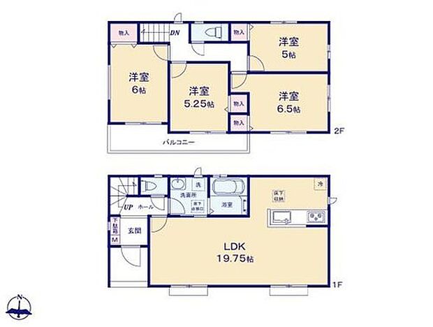 【4LDK】◆リビング広々19.7帖のLDK♪
◆日当たり良好!南向きバルコニー
◆2方向から出入りできる洗面所
◆お部屋すっきり全室収納付き
◆カースペースは4台分あり