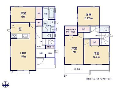 ◆広くて明るい南向きのＬＤＫ♪
◆お料理しながらリビングが見渡せる対面キッチン
◆お部屋すっきり全室収納付き♪主寝室にはＷＩＣもあります 