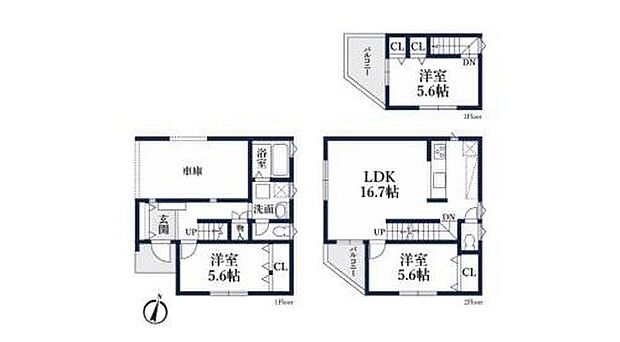 【3LDK】◆明るいリビング♪南西角地につき陽当たり良好です
◆全室収納付きでお部屋を広くお使いいただけます
◆陽当たり良好♪南向きのバルコニー