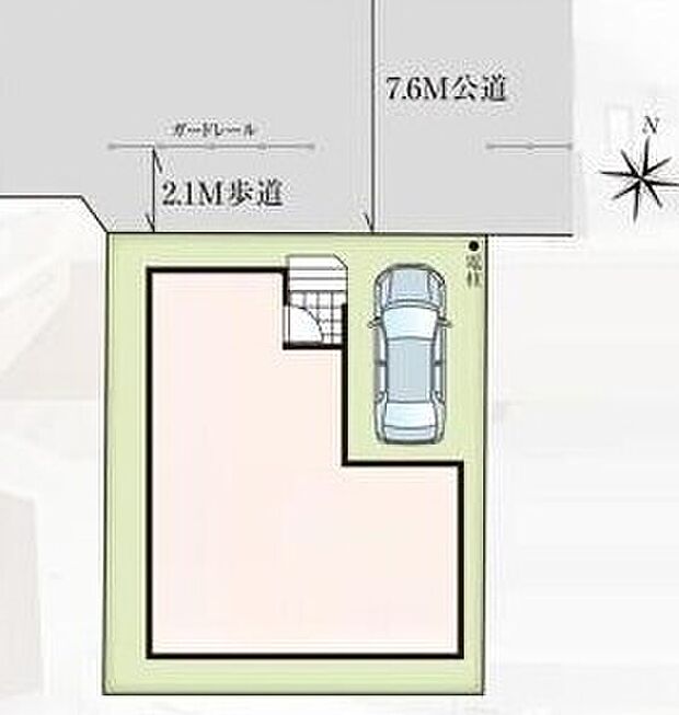 【区画図】◆せんげん台駅・大袋駅までどちらも徒歩11分
◆前面は開放感のある7.6m道路
◆敷地内にカースペース1台分
◆陽当たり良好◆お買い物便利♪