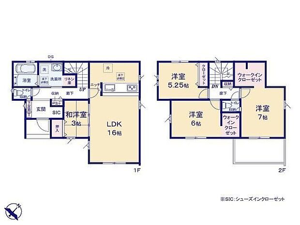 【4LDK】◆洗面室と脱衣室を分けた、使い勝手の良い水回り設計
◆リビング続きの3帖和室は、お子さまの遊び場や客間にも便利
◆全居室収納付きで、お部屋をすっきり保ちやすい住まい