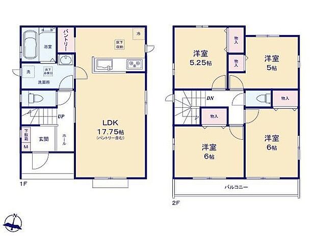 【4LDK】◆4LDK+パントリー+カースペース2台
◆お料理しながらリビングが見渡せる対面キッチン
◆お部屋すっきり全室収納付き
◆明るい南向きのパントリー
◆お掃除しやすい全室フローリング