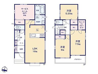 ◆南向きの明るいリビング♪◆家事動線がスムーズ♪まとまった水回り設計◆お部屋すっきり全室収納付き♪7.5帖主寝室にはＷＩＣもあります 