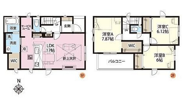 【3LDK+S】◆リビングを見渡せる対面キッチン
◆各居室収納+WICでお部屋すっきり
◆広々洗面所やサービスルームで日々の家事をサポート!
