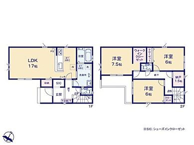 ◆リビングが見渡せる対面キッチン♪
◆動きやすいまとまった水回り設計
◆２方向から出入りできる便利な洗面室
◆ＳＩＣ、ＷＩＣ、サービスルーム（納戸）のある収納豊富な間取り
◆明るいＬ字バルコニー 