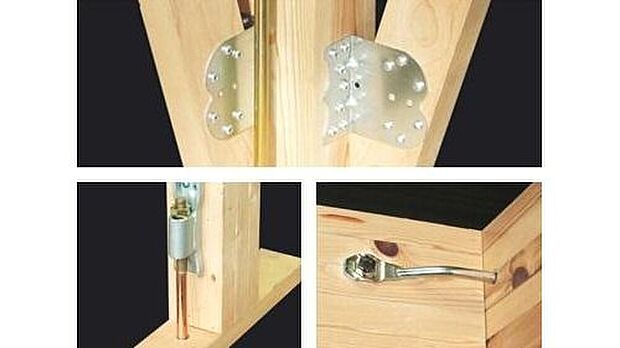 接合部には「耐震金物」を採用。基礎・土台・柱など接合部ごとに適材適所な耐震金具を選び、構造体をしっかりと緊結することにより、住まい全体の耐久性を高めています。