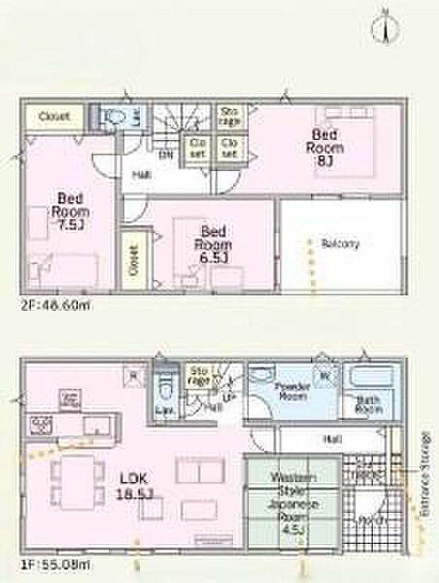 (2号棟)、価格2280万円、4LDK、土地面積237.09m2、建物面積103.68m2