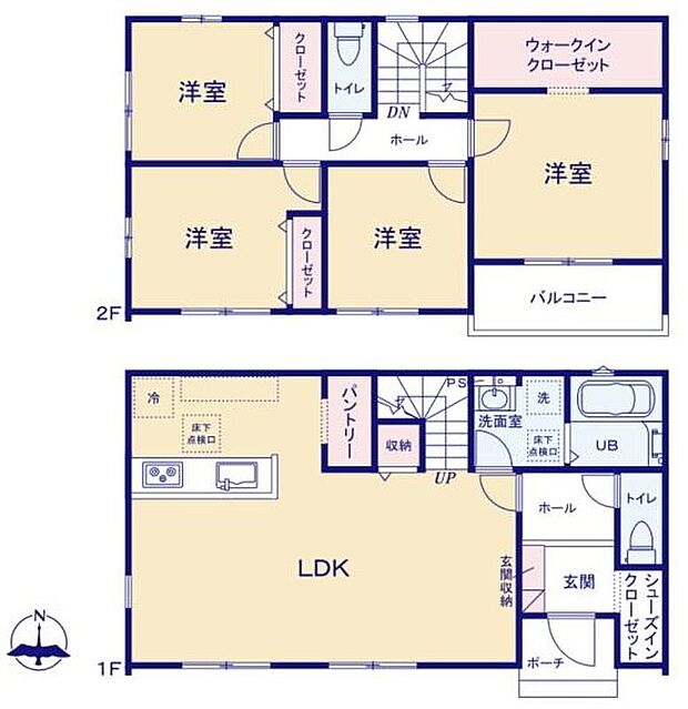 (1号棟)、価格2899万円、4LDK、土地面積246.53m2、建物面積107.68m2