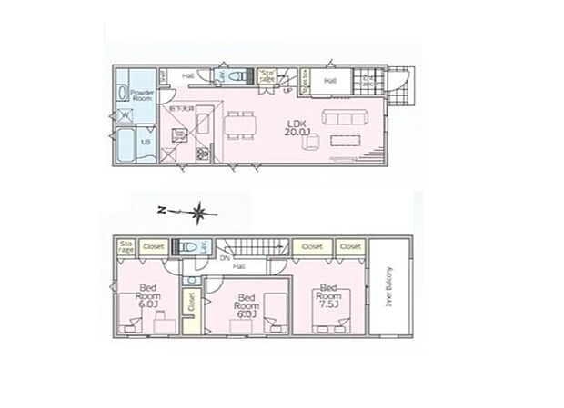 (1号棟)、価格4280万円、3LDK、土地面積156.16m2、建物面積107.64m2