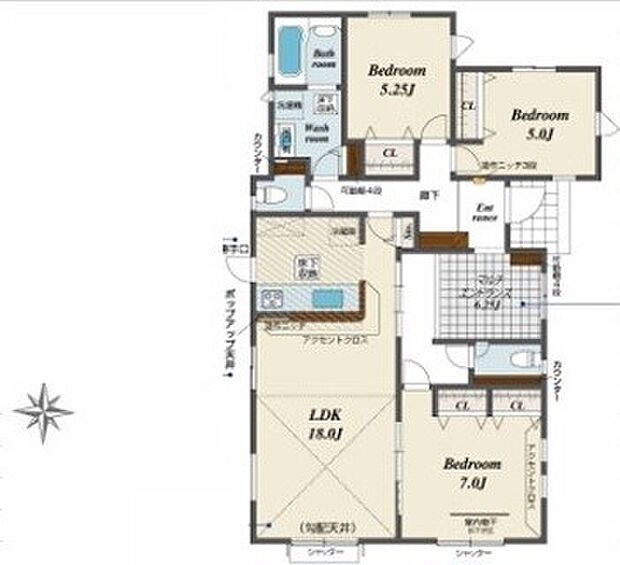 【4LDK】LDK18帖でゆとりの設計♪
人気の対面式キッチンは料理をしながらでもご家族とコミュニケーションが取れます♪