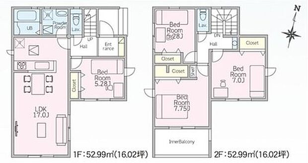 【4LDK】水回りがまとまった家事動線良好な4LDK！
各居室に収納も完備しているので荷物が増えてもスッキリとお使いいただけます♪