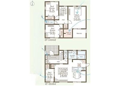 主寝室は10帖のゆとりの設計♪
各居室に収納も完備しているので荷物が増えてもスッキリとお使いいただけます！ 