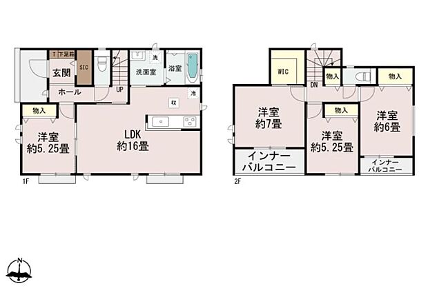 【4LDK】玄関のSICや2階のWICなど、暮らしやすさを高める豊富な収納が魅力♪
広々LDKには洋室が隣接し、客間やお子様のお昼寝などスタイルに合わせて大活躍♪
全室南向きで陽光満ちる心地良いゆとりの邸宅♪