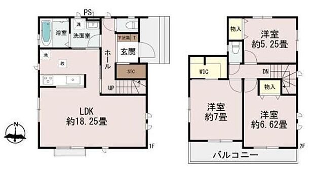 【3LDK】陽光あふれる全室南向きの18帖以上の広々３LDK♪窓付きの明るく爽やかなキッチンスペース。床下収納もございますので、いつでもすっきりとお使い頂けそうです。SICやWICなど、収納設備も充実◎