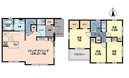 21.7帖の広いリビングは家族のだんらんはもちろん、お子様のリビング学習にもぴったり♪WICやSIC、リビングにも収納スペースを完備◎
広々南側のバルコニーは奥行もありますのでお洗濯物もたくさん干せます♪ 