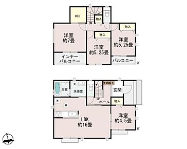 陽光あふれる全室南向きの邸宅です。約16帖の広々LDKに洋室が隣接し使い勝手良好♪
インナーバルコニーは雨の日でも安心♪
水回り集約で移動の手間を減らし、毎日の家事負担の軽減♪ 