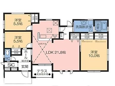◇広々21.8帖のLDK◎平屋ならではのワンフロア設計♪快適に暮らしやすい住まい♪◇テラス付きで陽当たりを感じながらゆったり過ごせます♪◇太陽光パネル付き！電気代の節約に♪ 
