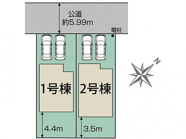 坂戸市千代田4丁目2棟 区画図